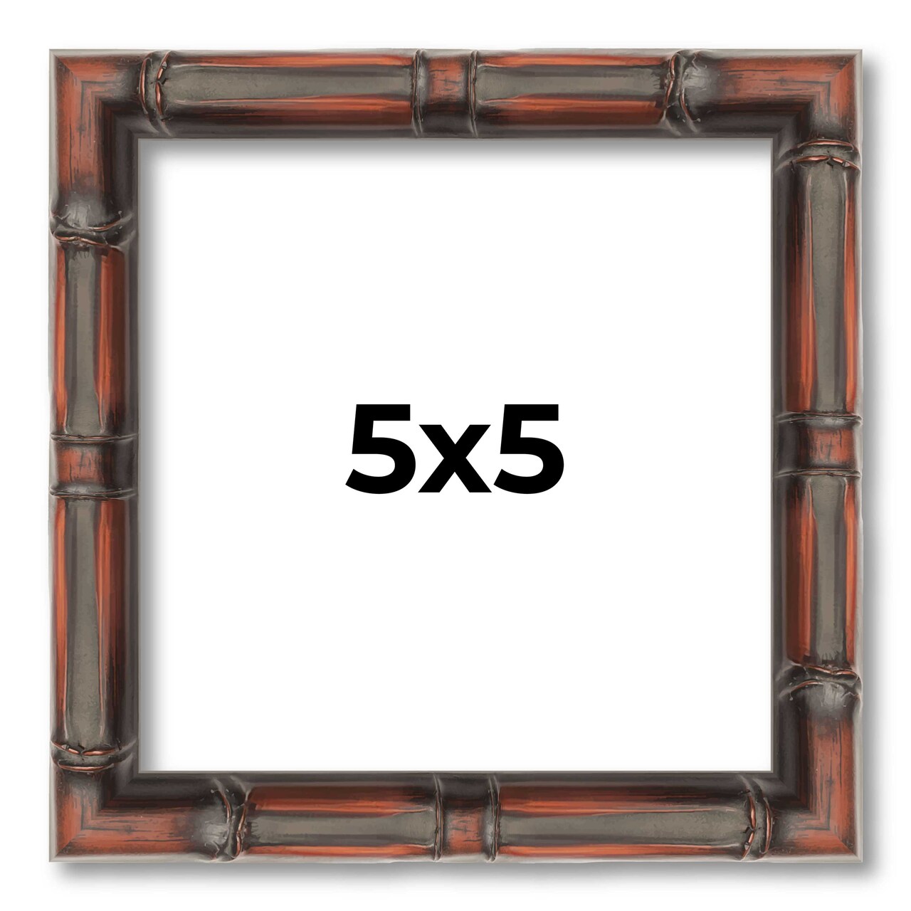 5x5 Bamboo Picture Frame with UV-Resistant Acrylic & Acid Free Backing, Available in 4 Finishes - Brown, Black, Gold, and Natural